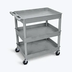 Luxor - TC111-B - Tub Cart, Three Shelves Heavy Duty Casters (2 with Locking Brakes), Maximum Weight Capacity 400lbs, Assembly Requi (DROP SHIP ONLY)