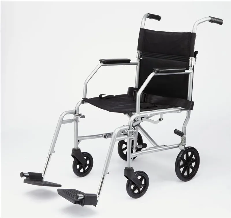 Medline From: MDS808200E To: MDS808210ABE - Basic Steel Transport Chair Aluminum With Wheels