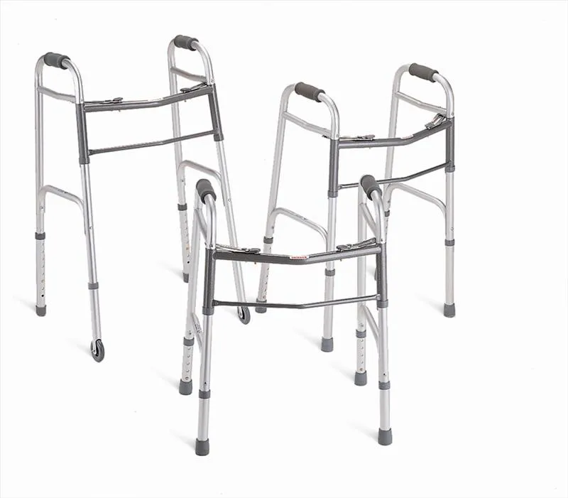 Medline From: MDS86410W54 To: MDS86410XWW - Two-button Folding Walkers With Wheels Bariatric Walker