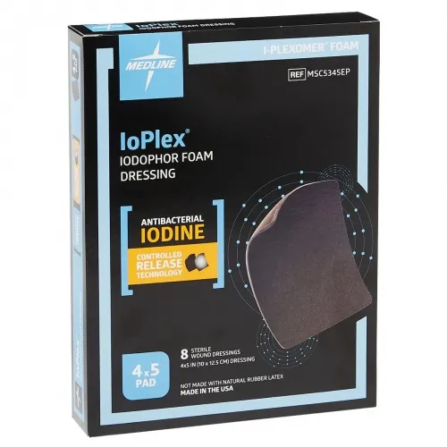 Medline - MSC5345EP - Industries IoPlex Iodophor Foam Wound Dressings, 4" x 5".