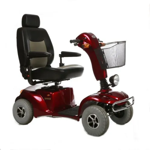Merits Health Products - S13152-ARMU - 400 LBS 3-wheeled, W/on-board Charger, W/O BatteriesRED mech-alock tiller, solid tires, 1 mirror, NO batts SOLID TIRES