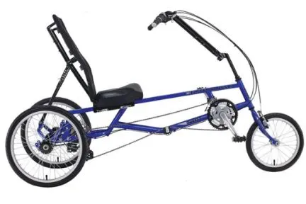 Monomano Cycling - From: MNMCAT-L-BLU To: MNMCAT-R-RED  Monomano Complete Adaptive Trike