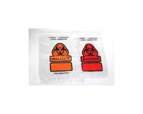 RD Plastics - From: Q369 To: Q393  Reclosable Specimen Transport Bag, 2 Wall Zips, Printed "BIOHAZARD"