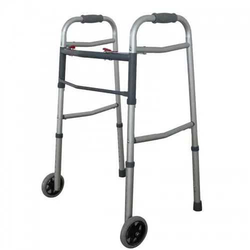 Reliamed - 1060 - Dual Button Folding Walker with Wheels