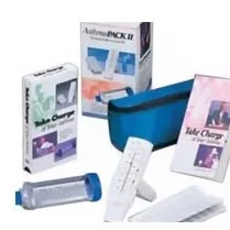 Respironics - AsthmaPack - 1099014 - Asthmapack for adults. Each AsthmaPACK combination includes a full range peak flow meter, opti chamber, instructional DVD, and educational self-help booklet.
