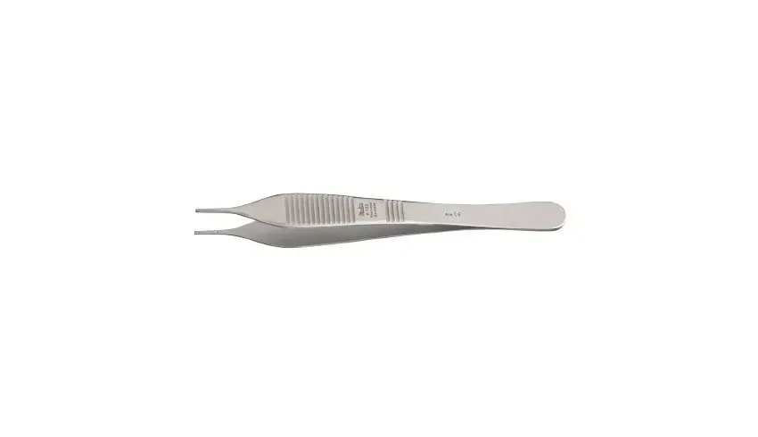 Integra Lifesciences - Miltex - 6123 -  Tissue Forceps  Adson 4 3/4 Inch Length OR Grade German Stainless Steel NonSterile NonLocking Thumb Handle Straight Smooth Tips with 1 X 2 Teeth
