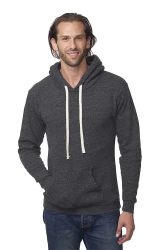 Royal Apparel - 37055-Eco tri charcoal - Unisex eco Triblend Fleece Pullover Hoody-Eco tri charcoal