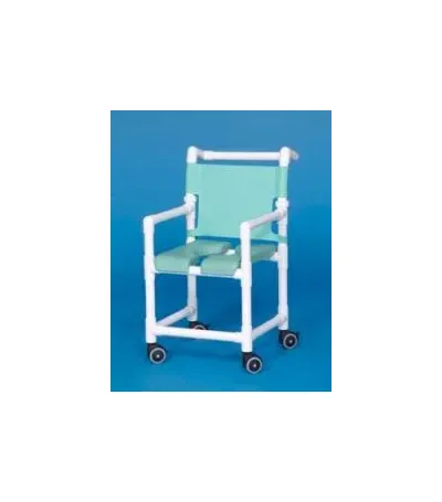 IPU - SC719N-BLUE MESH - Shower Chair Ipu Fixed Arms Pvc Frame Mesh Backrest 17-1/4 Inch Seat Width 300 Lbs. Weight Capacity