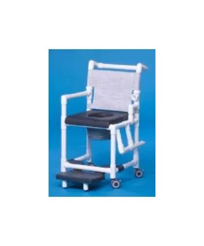 IPU - SCC767N - Commode / Shower Chair Ipu Drop Arm - Left Pvc Frame Mesh Backrest 17-1/4 Inch Seat Width 300 Lbs. Weight Capacity