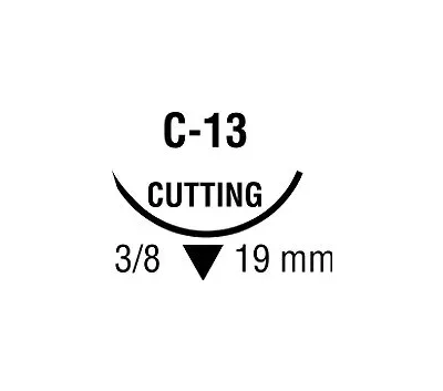 Covidien - Polysorb - SL-637 - Absorbable Suture With Needle Polysorb Polyester C-13 3/8 Circle Reverse Cutting Needle Size 3 - 0 Braided