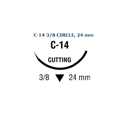 Cardinal Covidien - From: SL822 To: SL823 - Medtronic / Covidien Suture, Reverse Cutting, Undyed, Needle C 14, 3/8 Circle