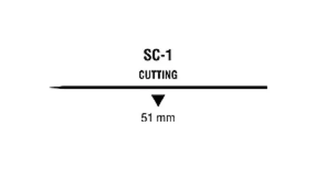Covidien - Monosof~Dermalon - SN-616 - Nonabsorbable Suture With Needle Monosof~dermalon Nylon Sc-1 Straight Conventional Cutting Needle Size 3 - 0 Monofilament