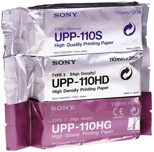 Sony - 30751543 - Thermal Print Media For Medical Video/ultrasound Film Upp110hg 110mm High Gloss B&w