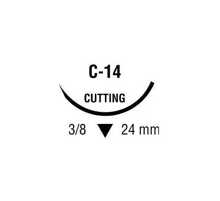 Covidien - Surgipro - SP-629 - Nonabsorbable Suture With Needle Surgipro Polypropylene C-14 3/8 Circle Reverse Cutting Needle Size 4 - 0 Monofilament