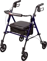 Carex Health Brands - A223-00 - Step n rest roller walker with seat. Supports up tp 250 lbs. Seat height adjusts 18", 21" and 23". Folds easily for transport and storage