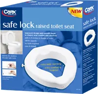 Carex - From: B31300 To: B31500 - Safe Lock Raised Toilet Seat, 500 Lb  Capacity